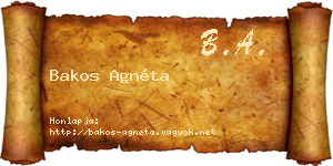 Bakos Agnéta névjegykártya